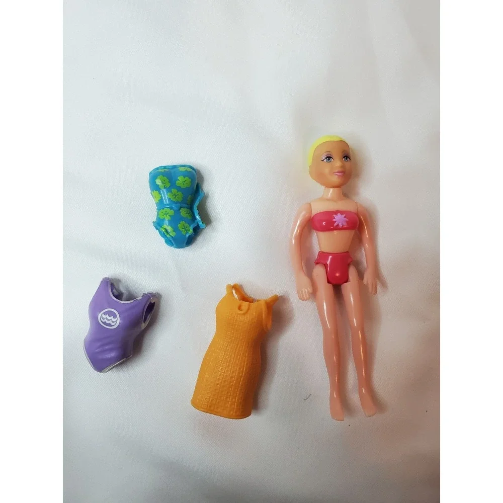 Vintage Polly‎ Pocket Dolls Mixed Lot 5-Dolls Blonde Hair 3.5